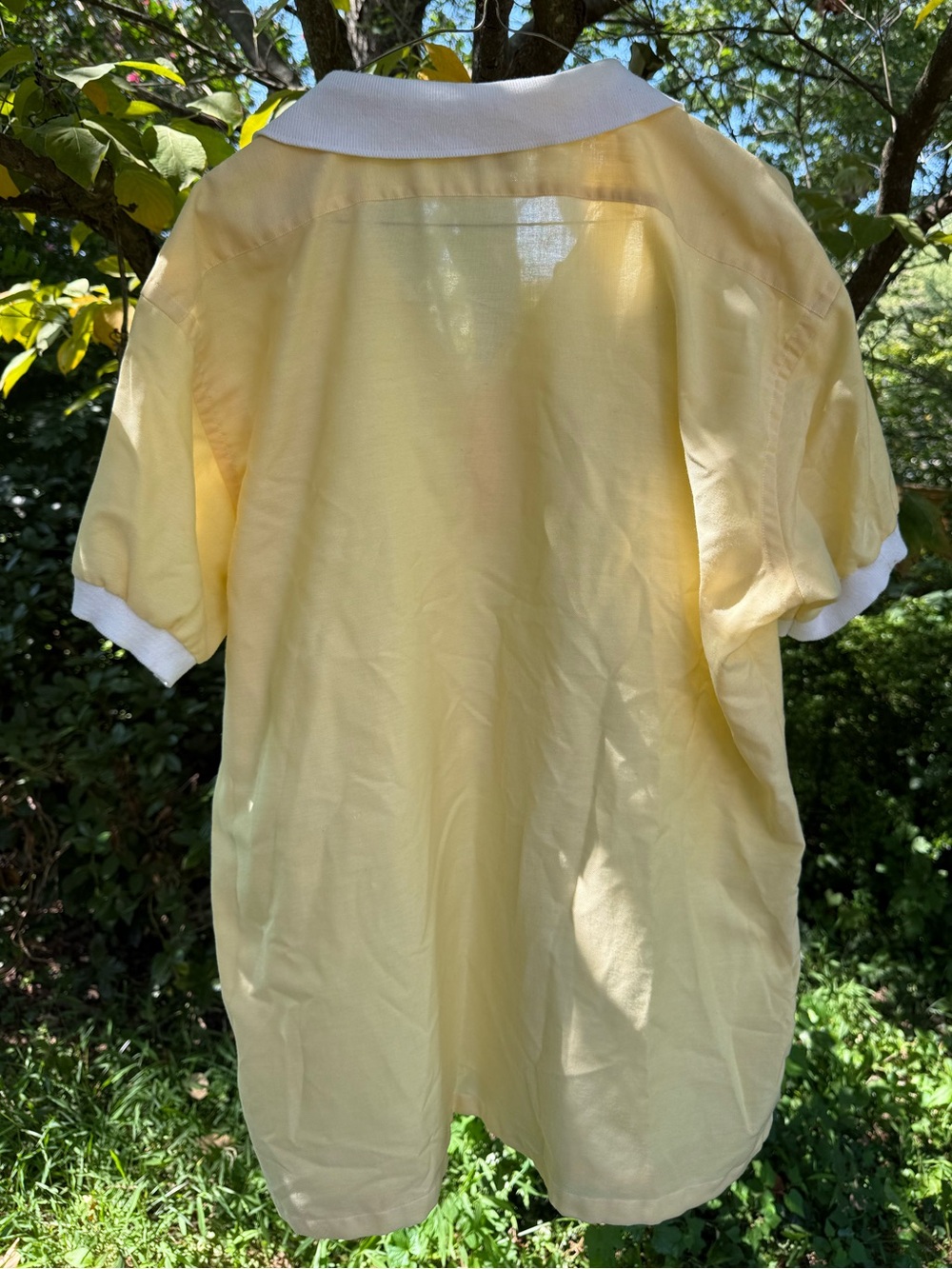 Vintage Yellow Polo Shirt with White Collar - Picture 3 of 6